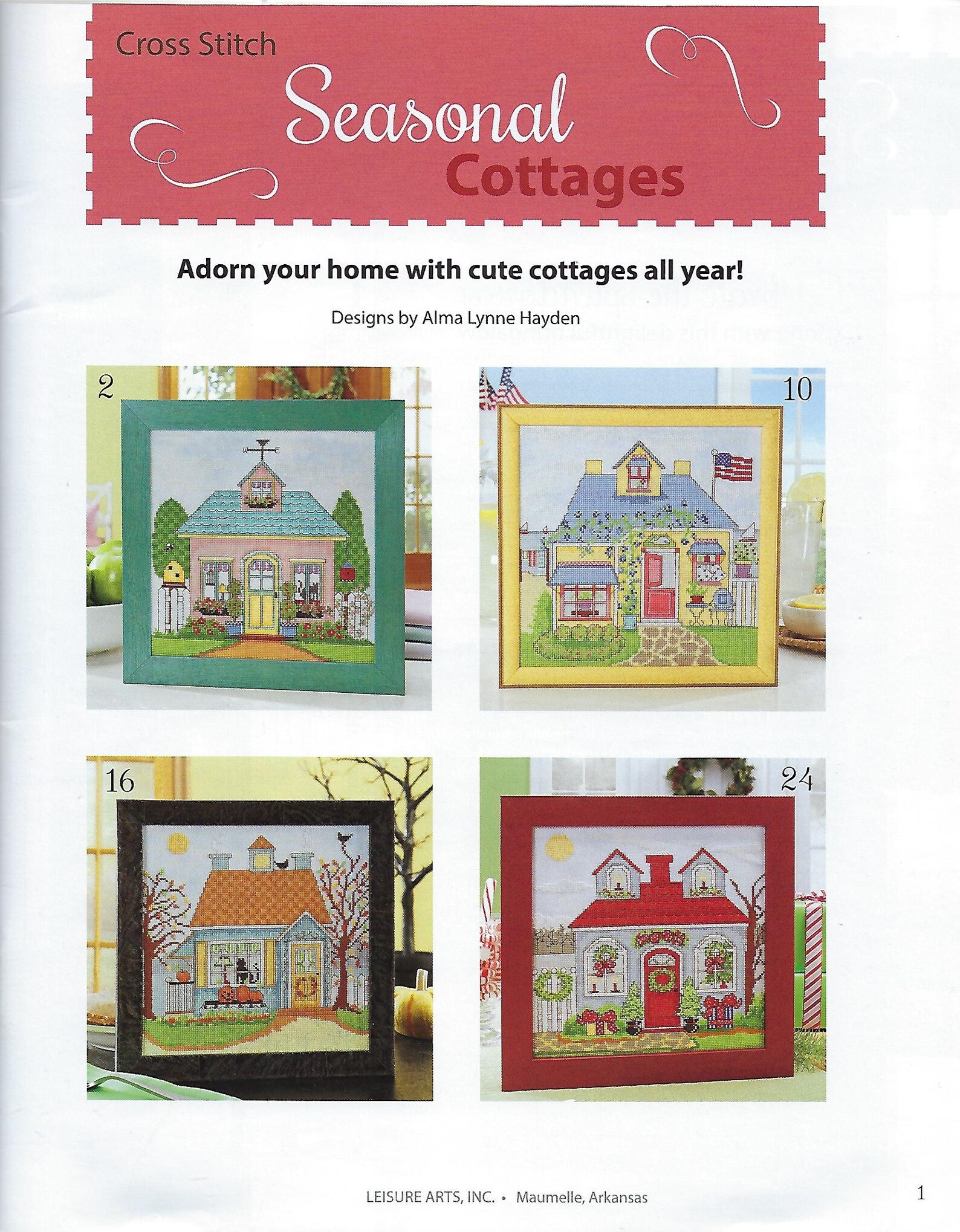 Seasonal Cottages Cross Stitch Pattern Book Home Decor Etsy