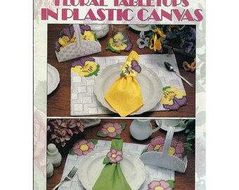 Floral Tabletops Plastic Canvas Pattern Book Placemats Coasters Napkin Ring