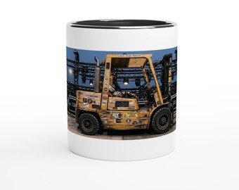 Forklift Driver Mug | Vintage Yellow Forklift Stage Production Ceramic 11oz