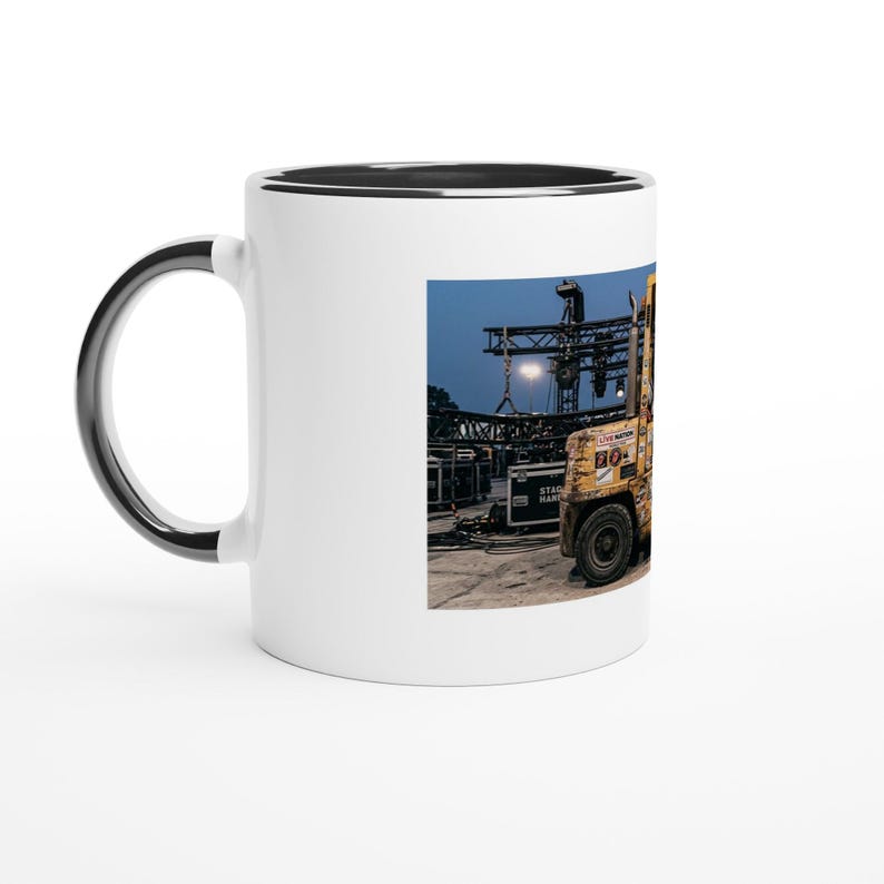 Forklift Driver Mug | Vintage Yellow Forklift Stage Production Ceramic 11oz image 2