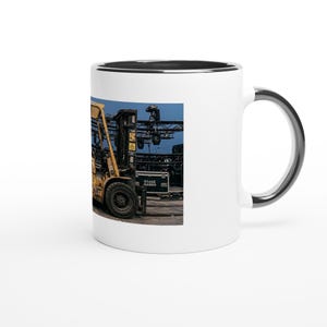 Forklift Driver Mug | Vintage Yellow Forklift Stage Production Ceramic 11oz image 3