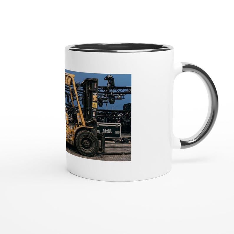 Forklift Driver Mug | Vintage Yellow Forklift Stage Production Ceramic 11oz image 3