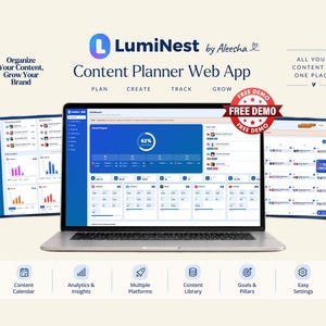 Social Media Planner Web App | Content Calendar, Content Planner, Task Manager &Revenue Tracker for Creators |content organizer |App planner