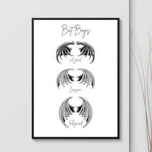 Bat Boy Wingspan Wall Art - Digital Download - ACOTAR