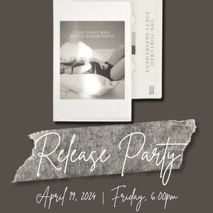 The Tourtured Poets Department Release Party Invite 5x7-Customizable Digital Download-Taylor Swift Album Release Party Swift Listening Party image 2