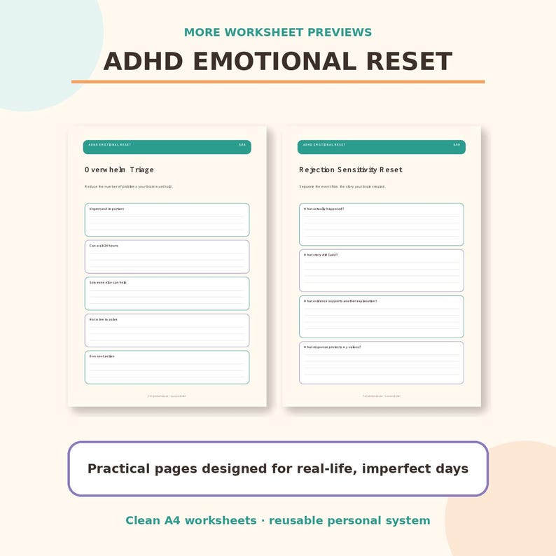 ADHD Emotional Regulation Workbook, Overwhelm Reset & Trigger Tracker ...