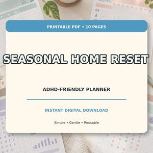 Lista di controllo per le pulizie stagionali per persone con ADHD (PDF) / Agenda trimestrale per il riordino e la riorganizzazione della casa (stampabile)