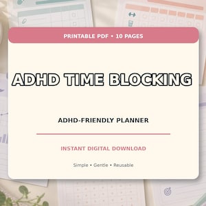 Planejador de Blocos de Tempo para TDAH em PDF | Cronograma para Cegueira Temporal | Blocos de Foco Flexíveis para Imprimir
