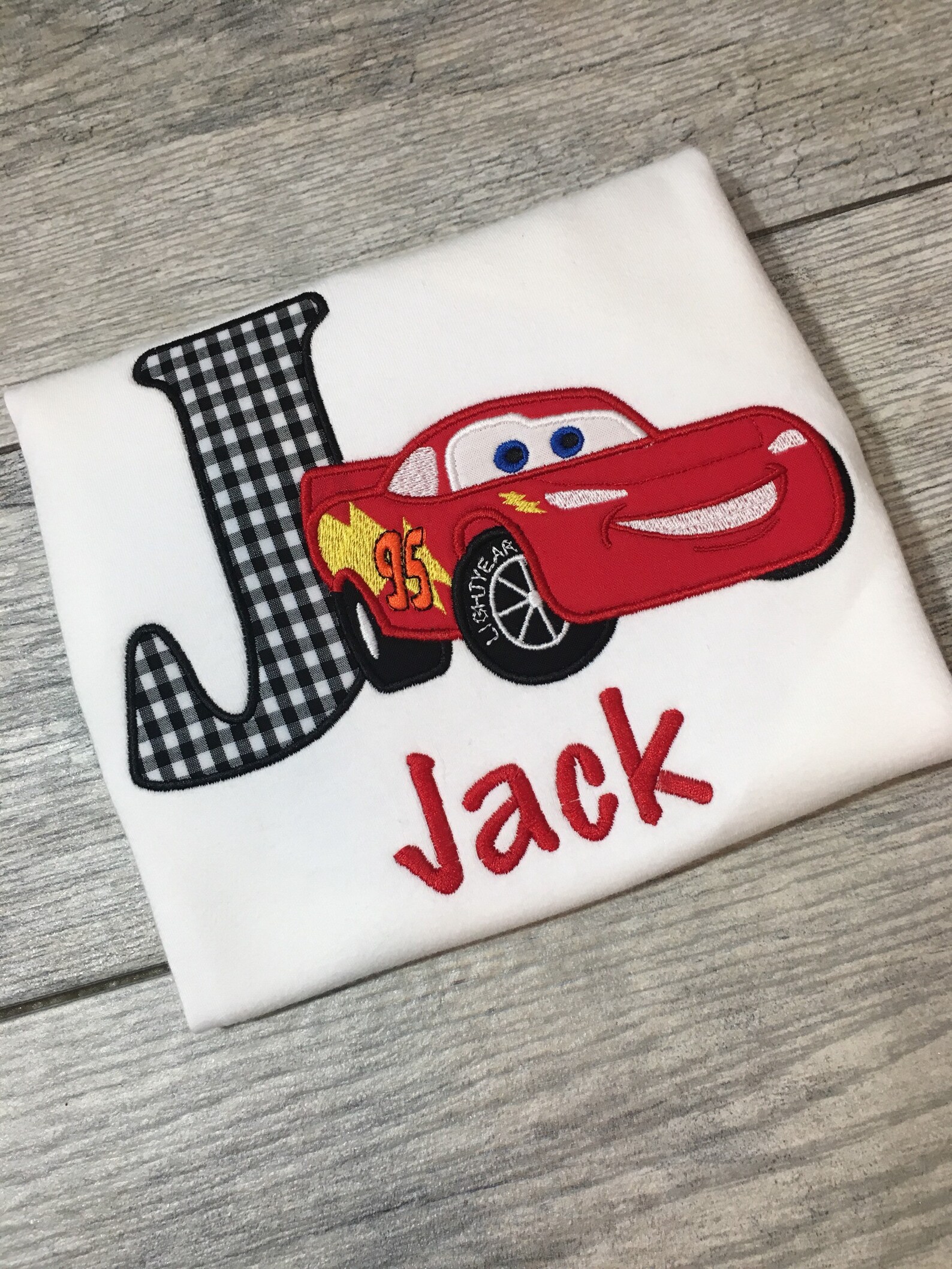 Lightning Mcqueen Applique Shirt or Onesie for Boy Etsy