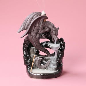 Dragon Backflow Incense Holder, Ceramic Incense Burner, Handmade Incense Censer, Incense Stick Holder, Cone Incense Dish, Housewarming Gift