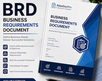 BRD Template | Business Requirements Document | Editable Project Documentation for Business Analysts & IT Teams