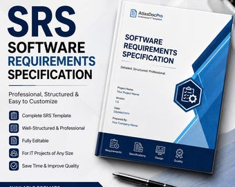 SRS Template | Software Requirements Specification | Editable IT Project Documentation for Business Analysts