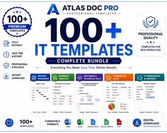 100+ IT-mallar | Projektledning, programvarudokumentation, QA, UAT, affärsanalys och tekniska mallar