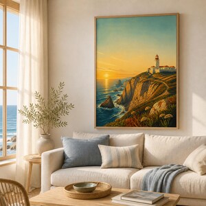 Cabo Da Roca Printable Travel Poster, Portugal Wall Art, A4 A5 US Letter Digital Download