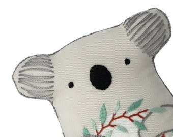 Modern Hand Embroidery Kit | Kiriki Press Embroidered Doll Kit to Make Your Own Animal Plushie - KOALA