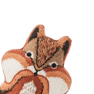 Modern Hand Embroidery Kit | Kiriki Press Embroidered Doll Kit to Make Your Own Plushie - CHIPMUNK