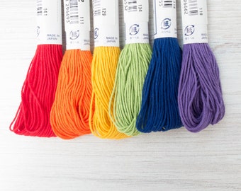 BRIGHT NIGHTS Japanese Sashiko Cotton Thread Collection with 9 Bright Colors for Hand Embroidery Sashiko Thread Set Sashiko Mending