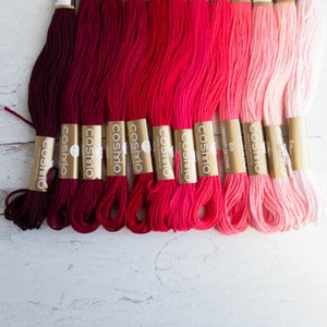 Cosmo Embroidery Floss Set | Japanese Cotton Embroidery Floss Collection - RED CAMELLIA