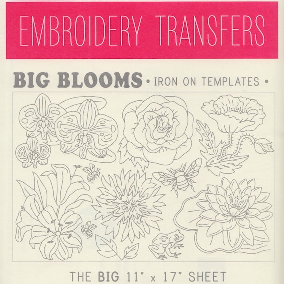 Sublime Stitching Embroidery Patterns Iron on Transfer Hand Embroidery  Pattern Floral Embroidery Design Big Blooms Large Sheet 