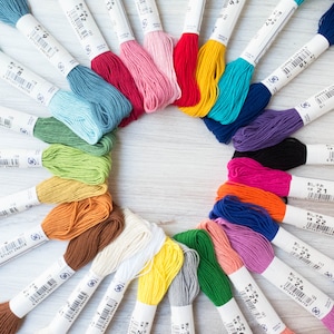 Solid Color Sashiko Thread Set | Japanese Sashiko Thread Collection with 29 Solid Colors - COMPLETE SOLIDS Set