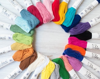 Solid Color Sashiko Thread Set | Japanese Sashiko Thread Collection with 29 Solid Colors - COMPLETE SOLIDS Set