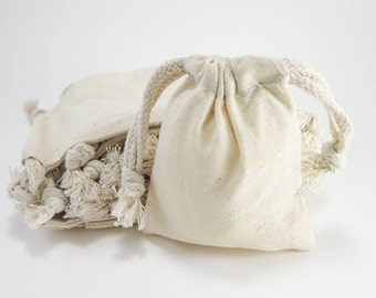 Small Muslin Bags | 25 Cotton Muslin Bags Pouches (3 by 4 inch) Gift Bags | Unbleached Muslin Favor Bags, Cotton Pouches, EcoFriendly