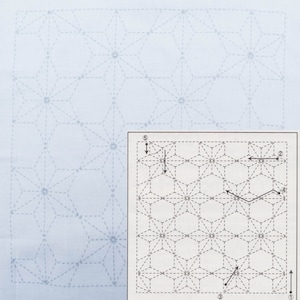 Sashiko Kit | Olympus Sashiko Embroidery Pattern, Traditional Japanese Design -  TOBI ASA no ha (No. 10)
