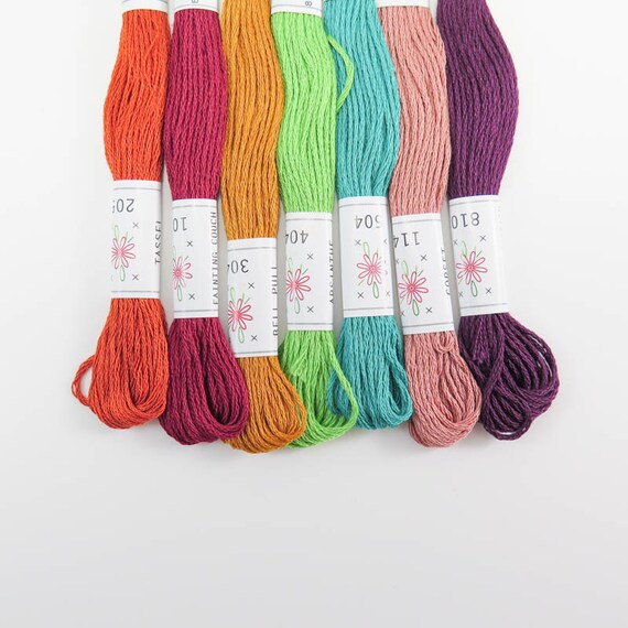 10 Color Set of Embroidery Threads