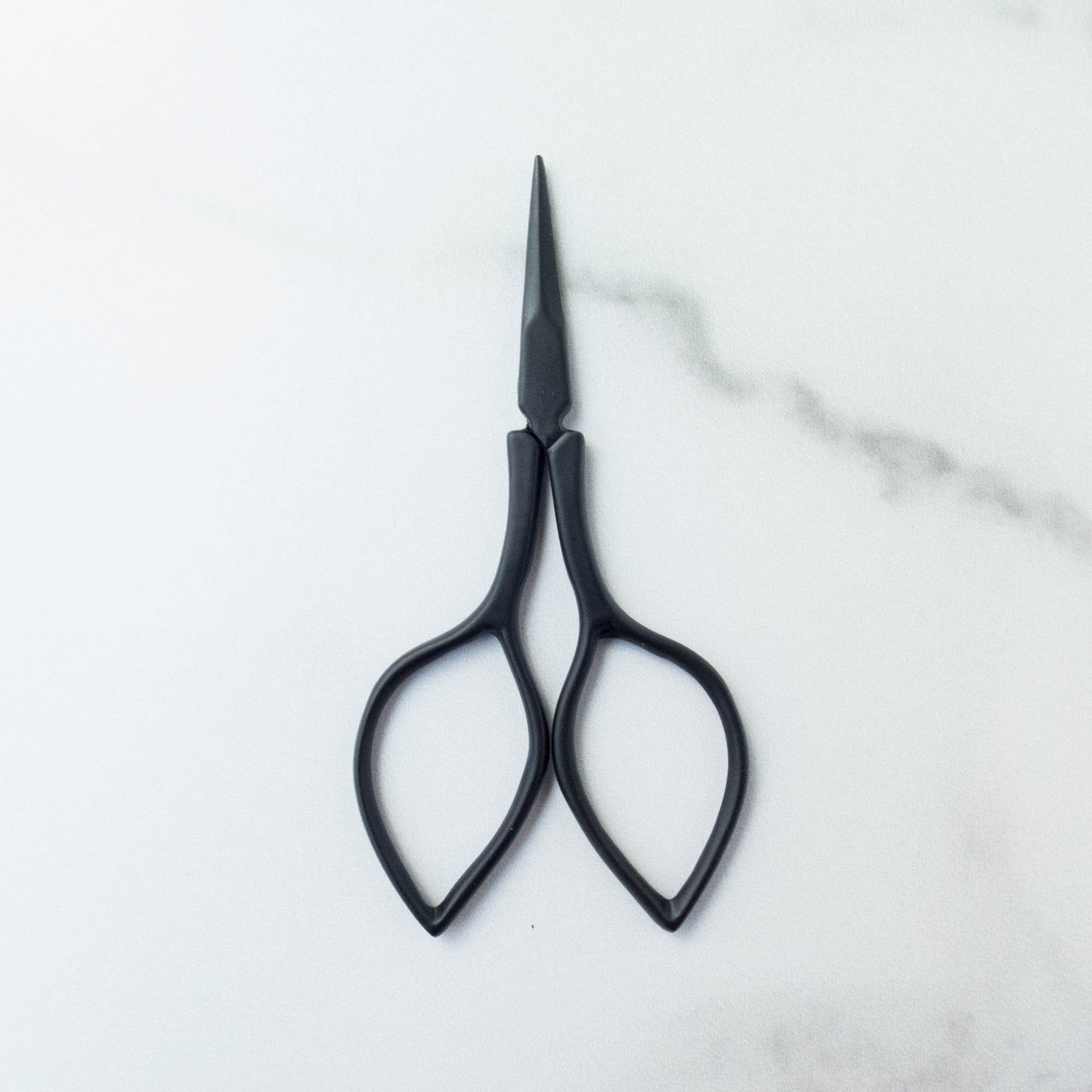 Modern Embroidery Scissors | Sleek Black Embroidery Thread Snips with Elegant Modern Design in Matte Black for Hand Embroidery - DEVON