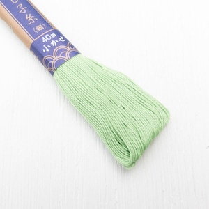 Sashiko Thread | Daruma 100% Cotton Thread for Sashiko Stitching, Big Stitch Quilting, Hand Embroidery - SPRING GREEN (#12)