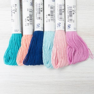 Sashiko Thread Set | Japanese Sashiko Cotton Thread Collection with 6 Colors for Hand Embroidery, Sashiko Mending - REFLECTING POOL