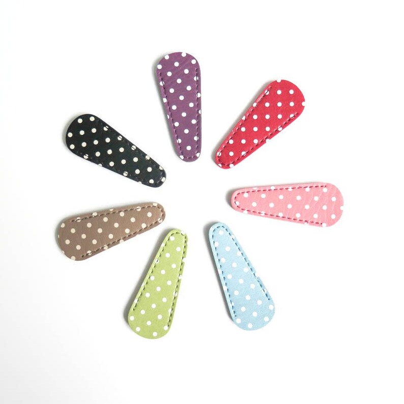 Embroidery Scissor Case Polka Dot Leather-Like Scissor Sheath, Small Scissor Cover image 2