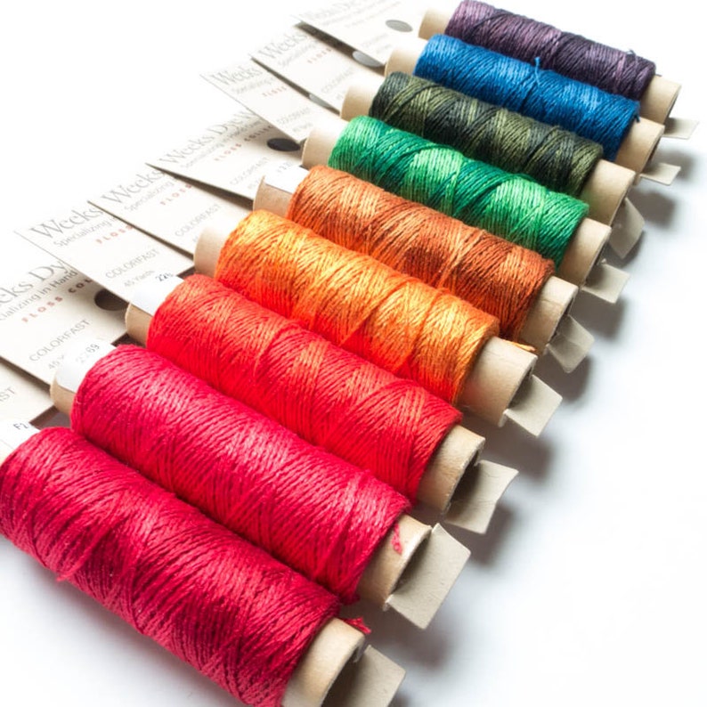 Embroidery Floss Set Weeks Dye Works 2strand Hand Overdyed Etsy
