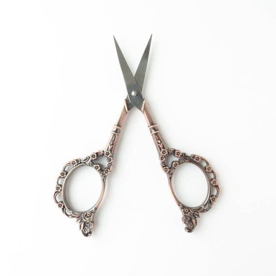 Victorian Scrollwork Embroidery Scissors Antique Style Quilting Scissors in  Copper and Gold Beautiful and Unique Embroidery Gift 