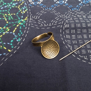 Sashiko Thimble | Bronze Metal Palm Thimble from Little House of Japan