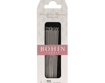 Bohin Milliner Needles | French Made Size 1 Long Milliner Needles Ideal for Basting, Millinery Work, French Knots, Bullion Knots (12 pack)