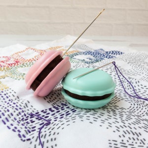 ONE Macaron Magnetic Needle Sharpener | Cute Sewing Notion for Sharpening Sewing, Quilting, Embroidery Needles - Color Choice Pink OR Green