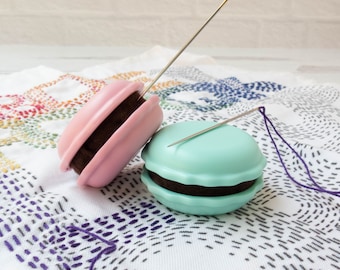 ONE Macaron Magnetic Needle Sharpener | Cute Sewing Notion for Sharpening Sewing, Quilting, Embroidery Needles - Color Choice Pink OR Green