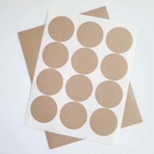 Kraft Labels | 2.5 inch Round Brown Kraft Labels, Stickers for Wide-Mouth Mason Jars, Ball Jar Labels, Printable (5 SHEETS)