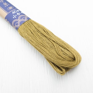 Sashiko Thread | Daruma 100% Cotton Thread for Sashiko Stitching, Big Stitch Quilting, Hand Embroidery - OLIVE GREEN (#25)