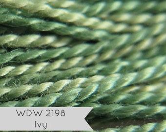 Green Pearl Cotton Thread | Weeks Dye Works Hand Over-Dyed Perle Cotton Floss Hand Quilting, Applique, Embroidery - IVY (Size 5)