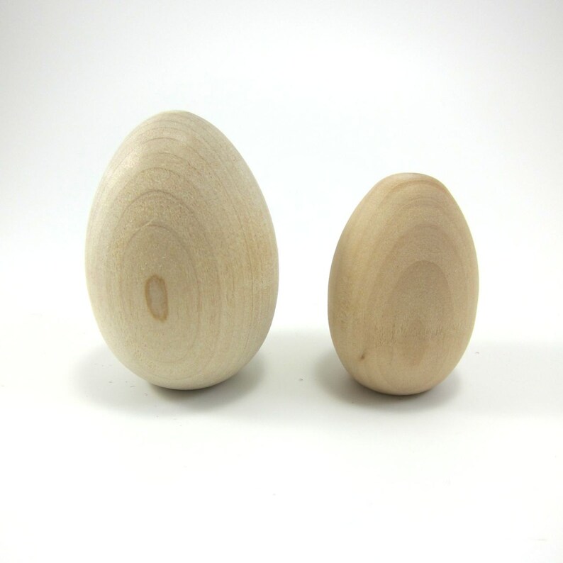6 Large Wooden Eggs Unfinished Wood Egg. Hen Size Wooden Etsy