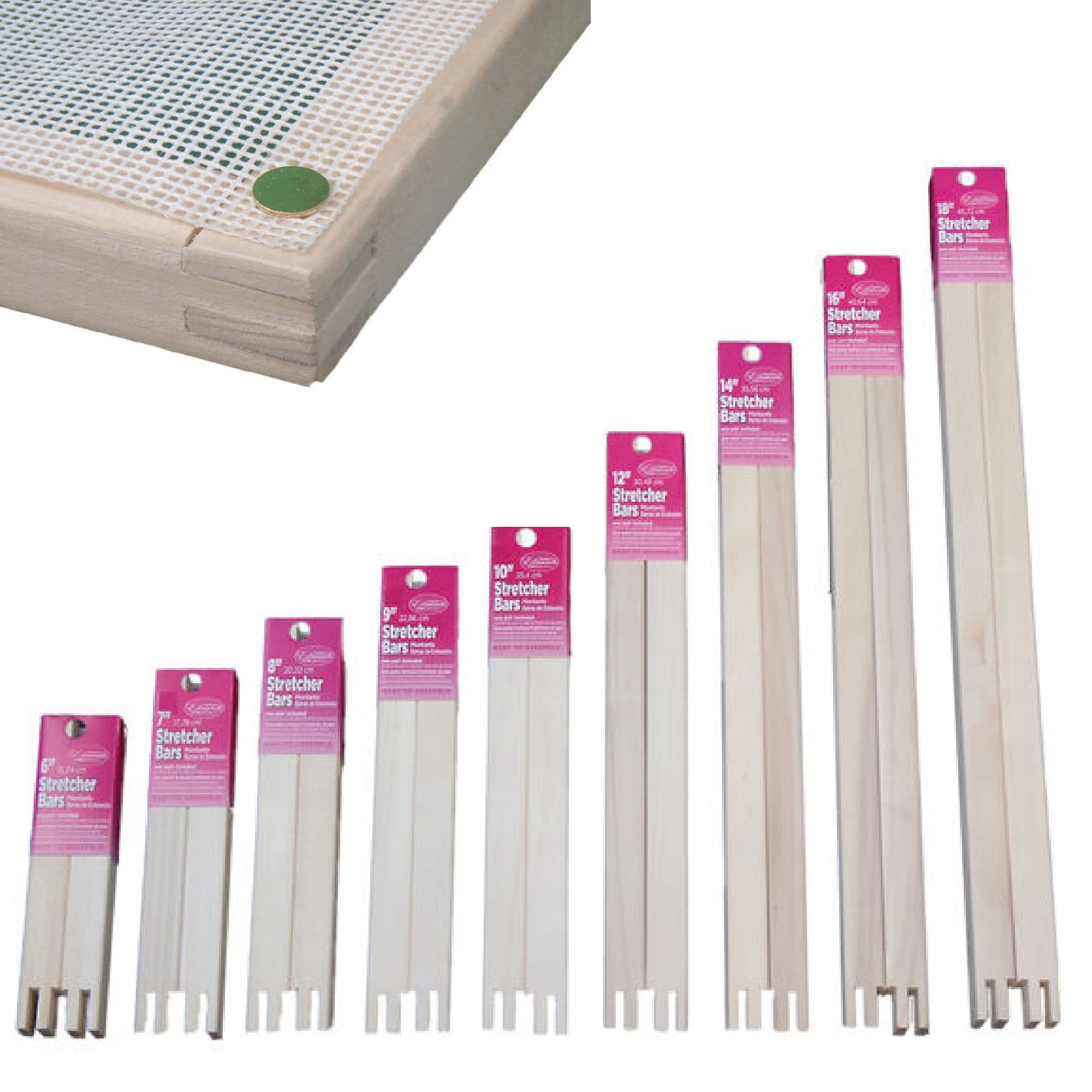 Lot De 2 Paires De Barres Pour Cadres à Broderie (needlepoint) - Tailles 24x6 Et 9x12 Pouces, Bois, Occasion