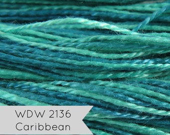 Pearl Cotton Thread | Weeks Dye Works Hand Over-Dyed Perle Cotton Floss Thread Hand Quilting, Applique, Embroidery - CARIBBEAN (Size 8)