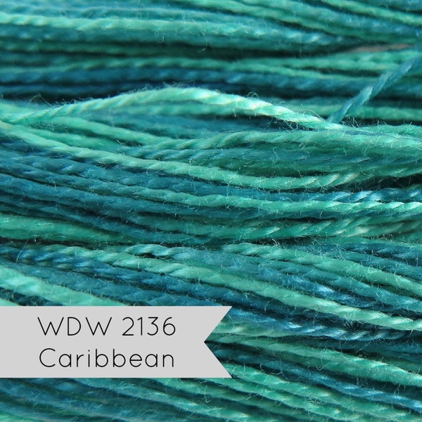 Pearl Cotton Thread | Weeks Dye Works Hand Over-Dyed Perle Cotton Floss Thread Hand Quilting, Applique, Embroidery - CARIBBEAN (Size 8)