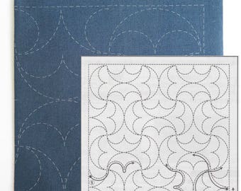Sashiko Kit | Olympus Sashiko Embroidery Pattern,  Traditional Japanese Design Sashiko Pillow Sampler -HanMaru (H2038)