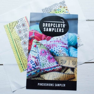 Hand Embroidery Pattern | Dropcloth Samplers Pre-Printed Cotton Embroidery Sampler -PINCUSHIONS SAMPLER
