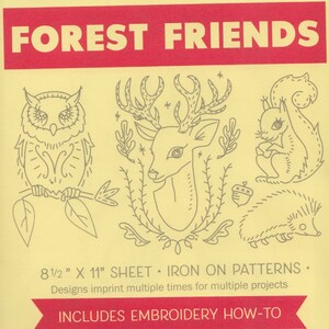 Modern Embroidery Pattern | Sublime Stitching Embroidery Patterns, Modern Hand Embroidery Design, Iron On Transfer - FOREST FRIENDS