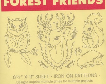 Modern Embroidery Pattern | Sublime Stitching Embroidery Patterns, Modern Hand Embroidery Design, Iron On Transfer - FOREST FRIENDS