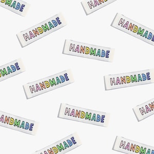 Woven Labels | Handmade Tag Sew In Woven Label for Clothes, Quilts, Kylie & the Machine - HANDMADE RAINBOW